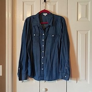 Crown & Ivy chambray button down XL